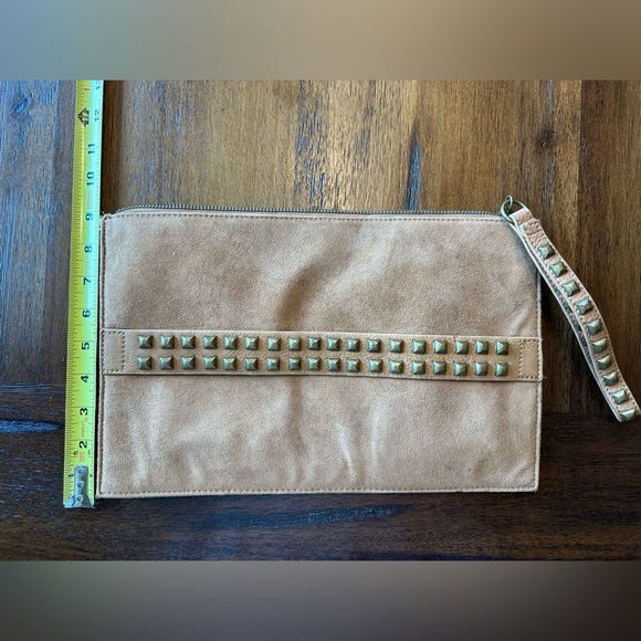 Express Tan Suede Studded Clutch - Picture 5 of 5